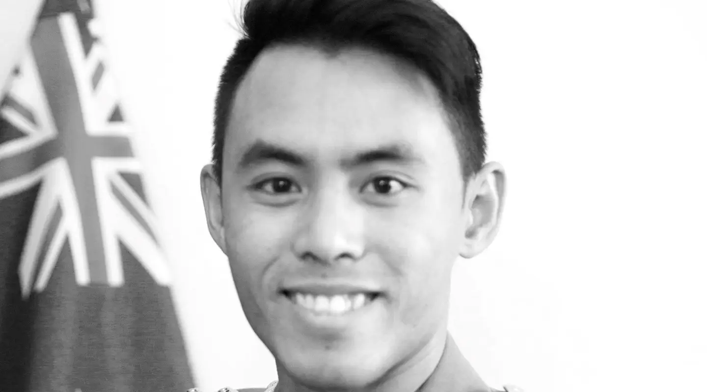 Portrait of Trung Nghia Ton in his Australian Army uniform. 