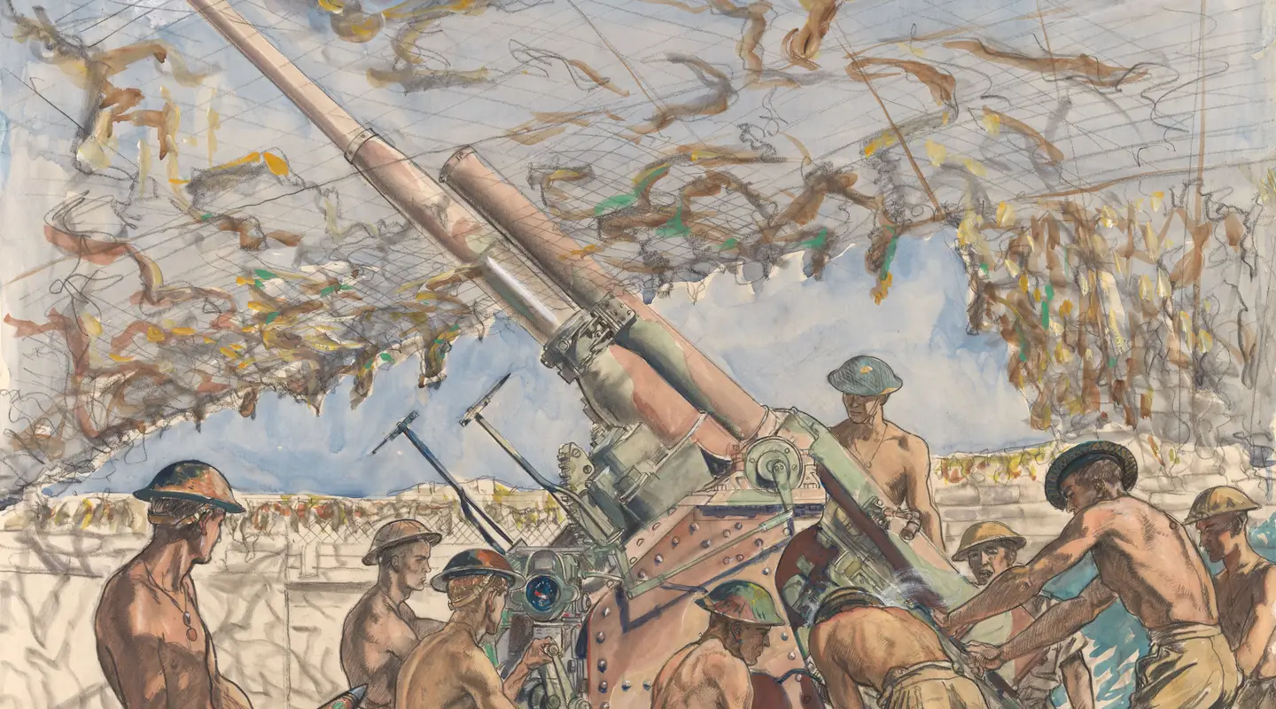 Roy Hodgkinson, 14 Australian Anti-aircraft Battery (Militia) Fixed Defences, Darwin (1942) AWM ART22719 