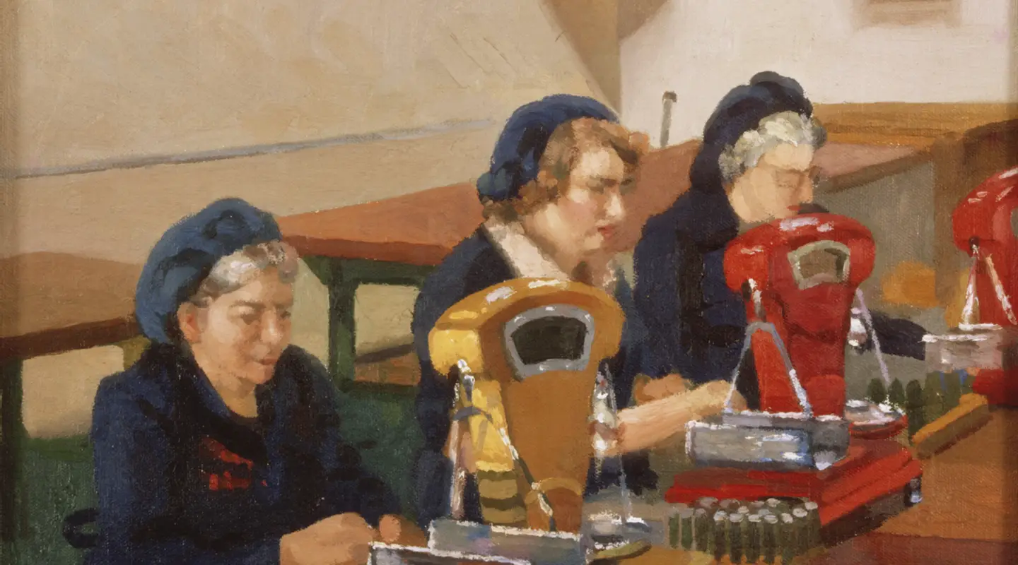 Sybil Craig, Weighing cordite, Commonwealth explosives factory, Maribyrnong, 1945