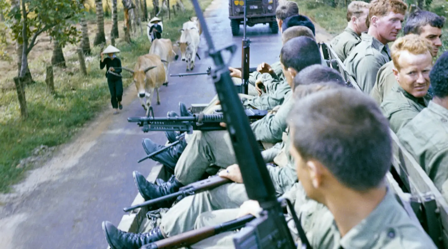 Soldiers of 8RAR en route to the task force base
