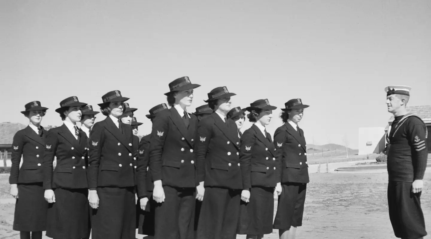 Some of the first 22 WRANS on parade at HMAS Harman, August 1941.