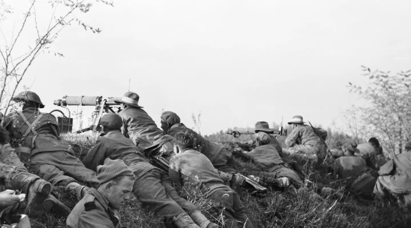 29 October 1950, near Chongju. The men of 3RAR’s Medium Machine Gun (MMG) Platoon