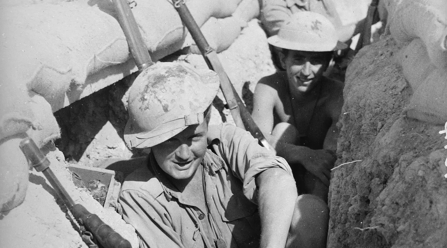 Australians standing by in a hot section of the front, 400 yards from the enemy, Tobruk