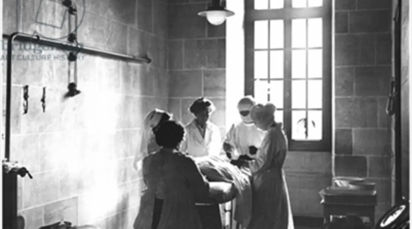 Operating theatre, Royaumont. from Eileen Crofton, The women of Royaumont 1997.