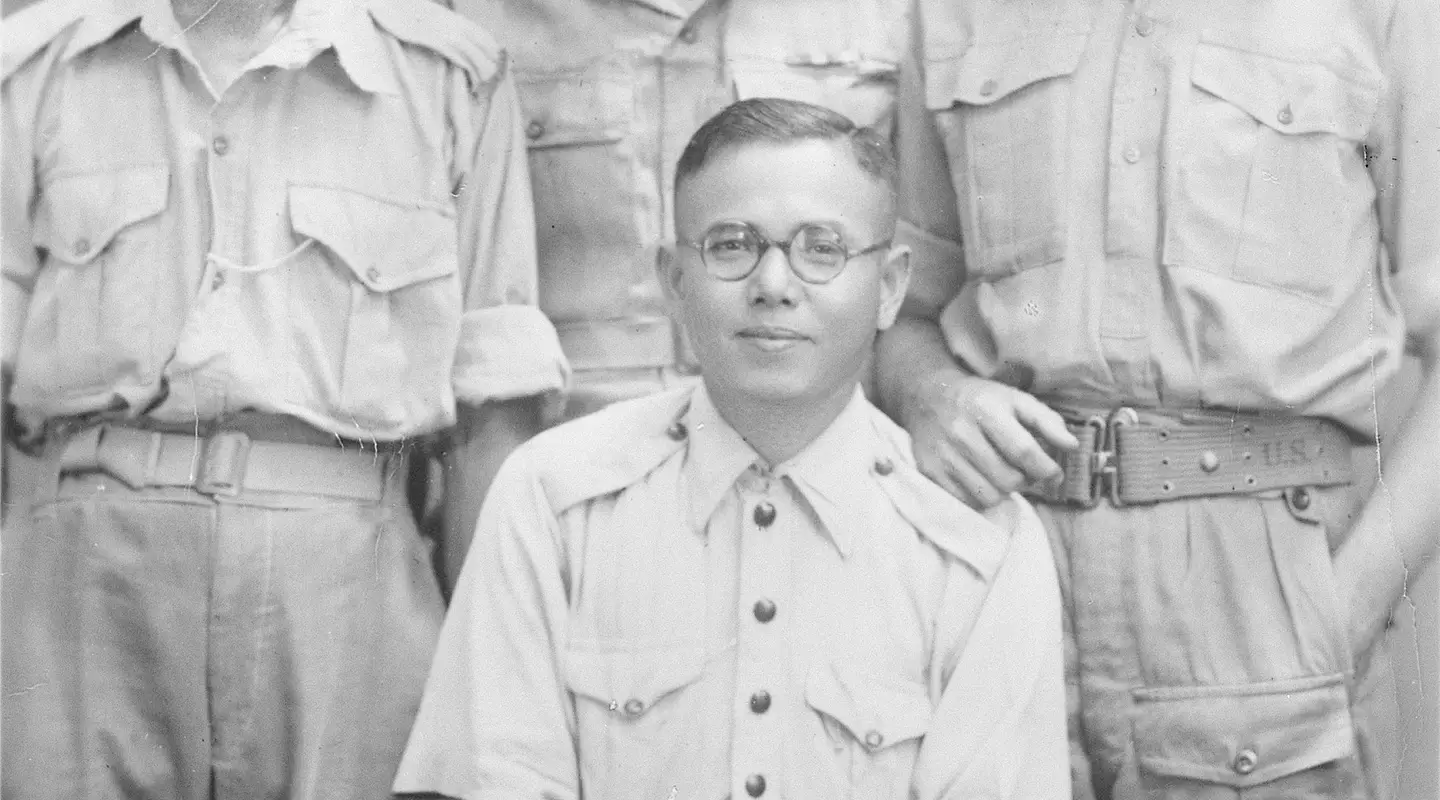 Boonpong Sirivejjabhandu (seated) with members of the Allied War Graves Commission
