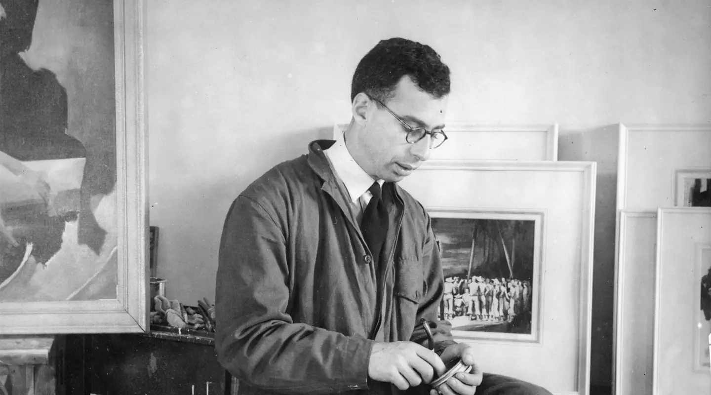 Harold Freedman in his studio, Melbourne 1946.
