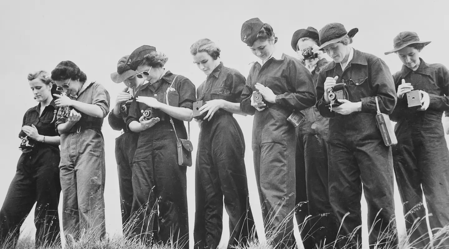 The Photographic Squadron of the WATC using a variety of cameras during a training field day.