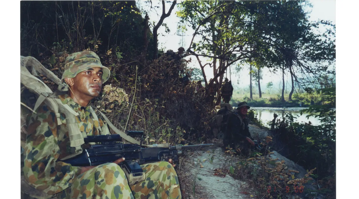 Private Mohammed Abdur Rahman of 6RAR on border patrol as part of Operation Tanager