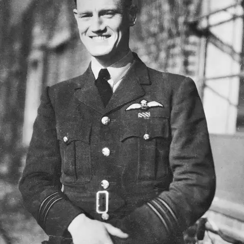 Portrait of Squadron Leader Phil Lamason DFC and Bar