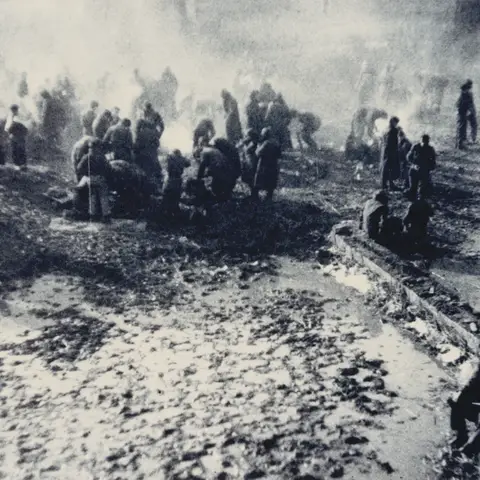 POW from Stalag VIII B during an enforced march westward to escape the advance of Soviet forces.