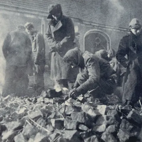 POW from Stalag VIII B during an enforced march westward to escape the advance of Soviet forces.