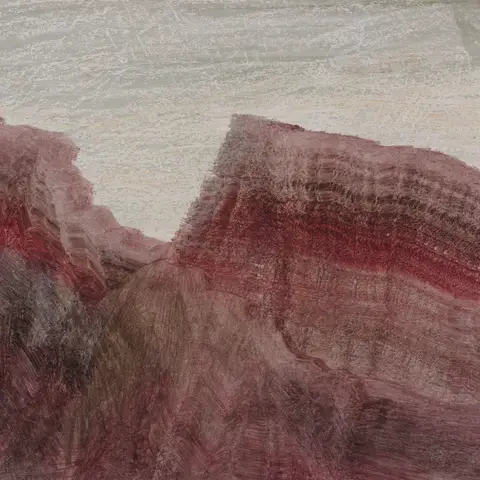 Sidney Nolan, Gallipoli landscape with steep cliffs, 1961