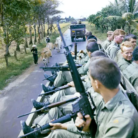 Soldiers of 8RAR en route to the task force base