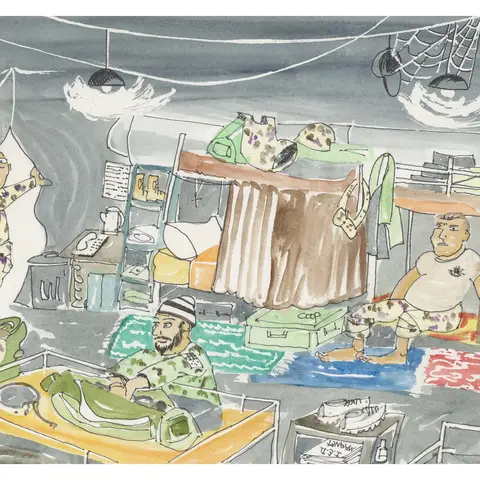 Robert Cooper, not titled [Alpha Patrol] (2011, watercolour, gouache, pen and pencil on paper, 30 cm x 41 cm) AWM2020.205.40.22