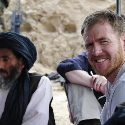 Fred working in Afghanistan with Baluchi tribal leader