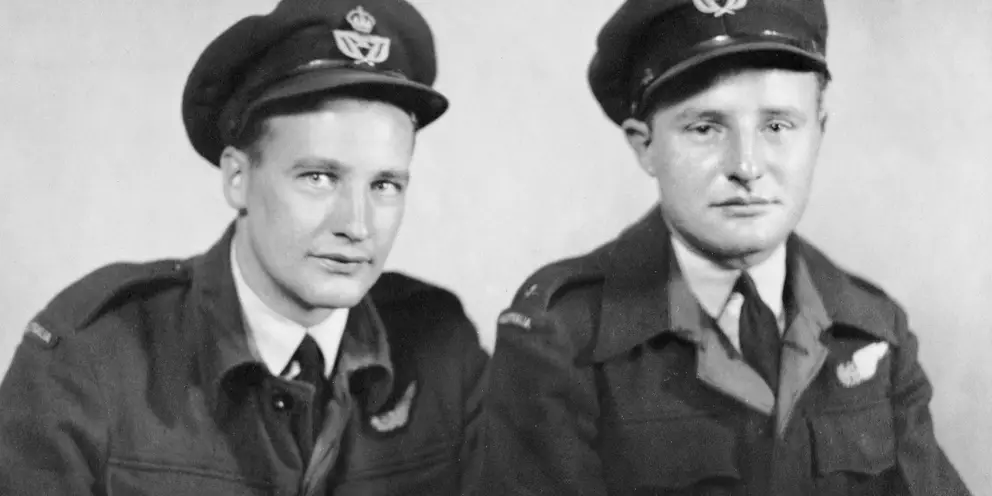 Two of Keith Mills crew who were with him at Fresnes and Buchenwald. 