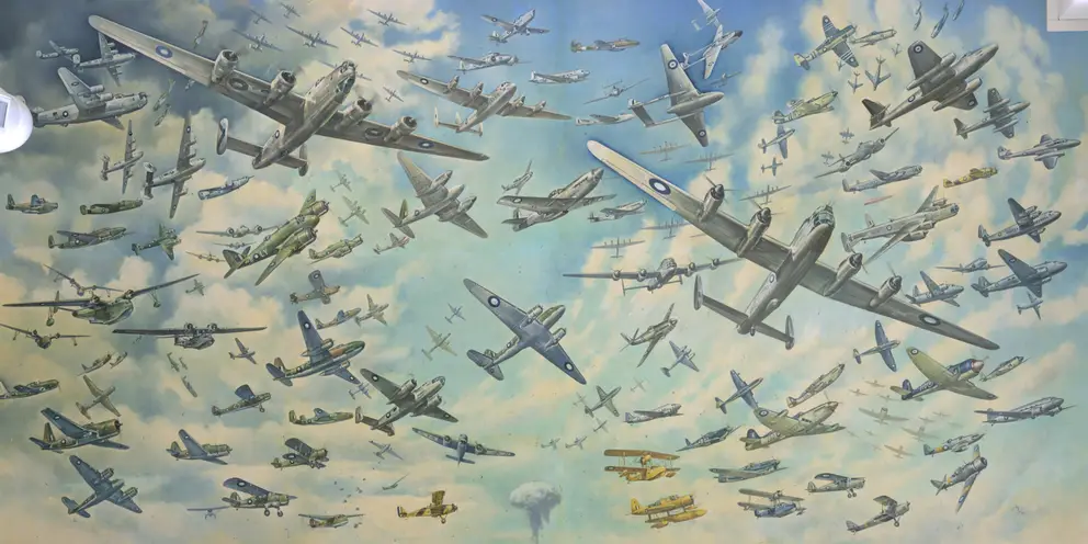 Large scale mural of Australian military aircraft
