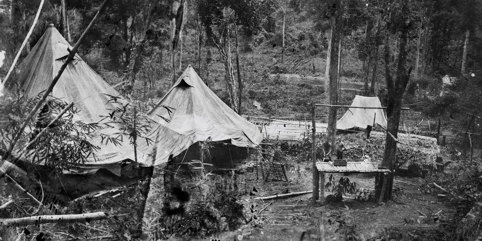 The isolation hospital for member of F Force at Shimo Songkurai No.1 Camp