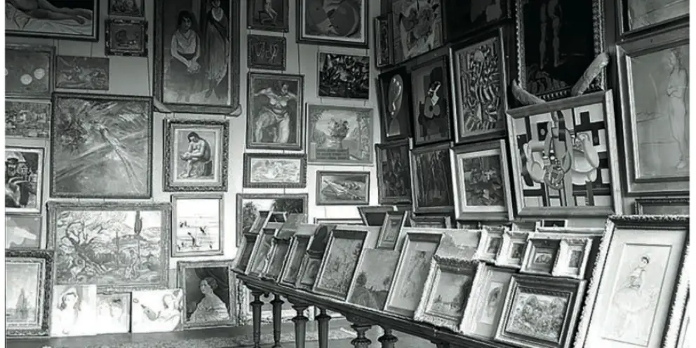A room filled with artwork stolen by the Nazis and stored at the Museum of the Jeu de Paume in Paris