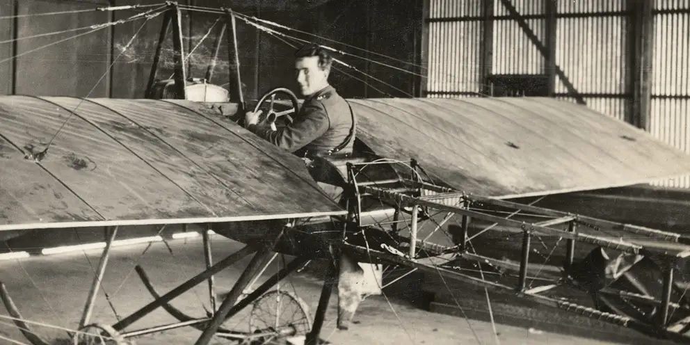 The taxi type aircraft in a  Point Cook Hanger P10814.014.006