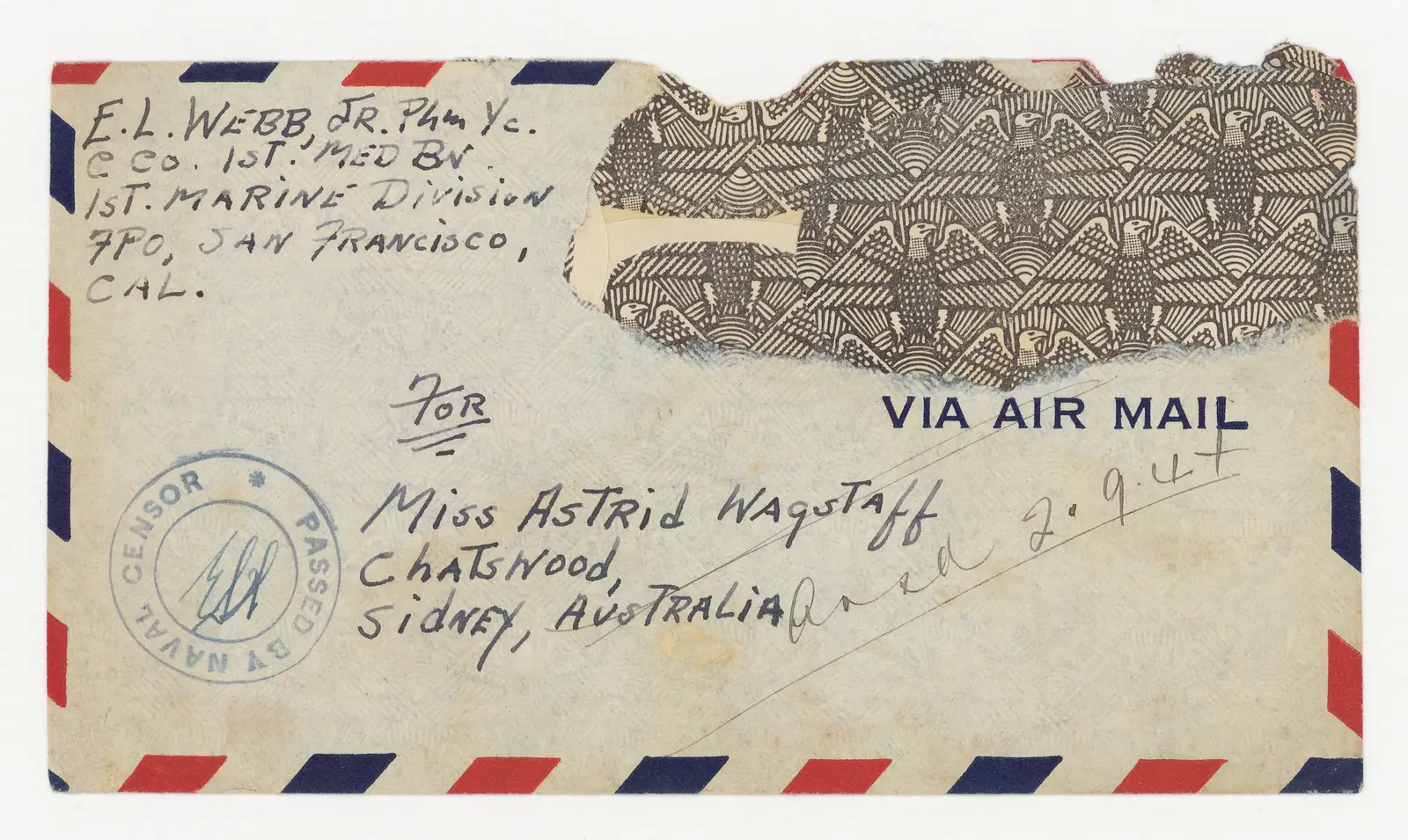 Fan mail to Astrid from a U.S Serviceman