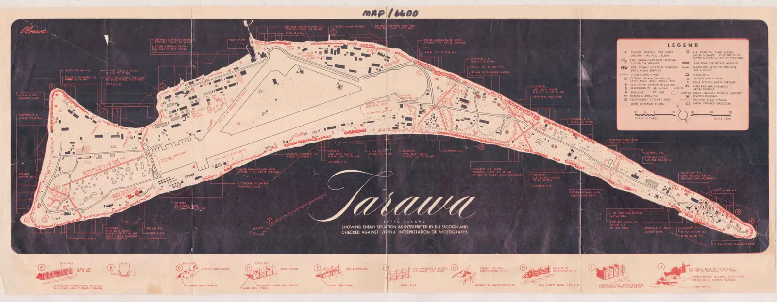 Map Image 6600 From the World War II: Gilbert Islands Collection (COLL/3653) at the Marine Corps History Division OFFICIAL USMC PHOTOGRAPH