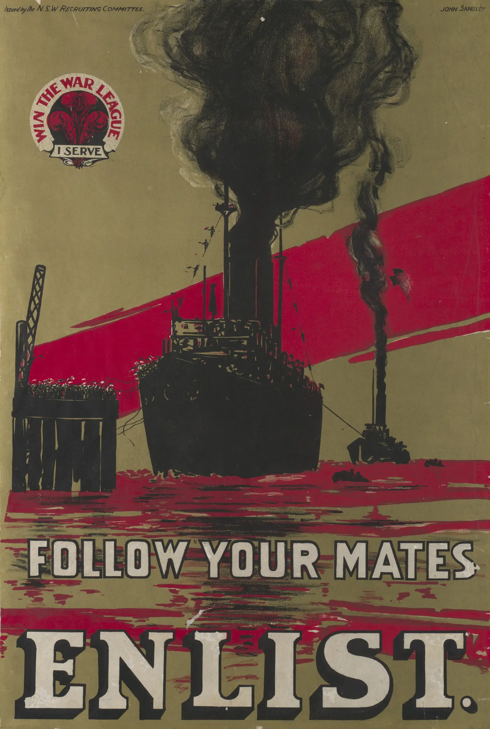Unknown artist, FoFollow your mates:  Enlist (c. 1914–16), chromolithograph on paper. ARTV00821