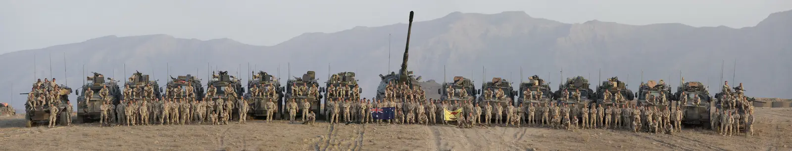 Members of Reconstruction Task Force 4 (RTF-4) at Camp Holland in the Multinational Base at Tarin Kot, 2008.