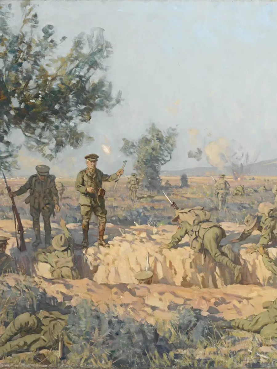Charles Wheeler, Charge of the 2nd Infantry Brigade at Krithia, oil on canvas, 1927.