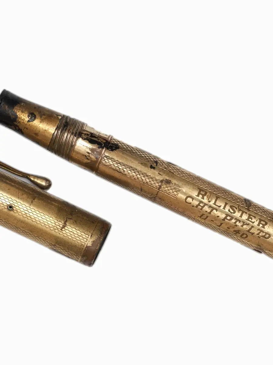 Engraved fountain pen belonging to Lieutenant Ronald Lister
