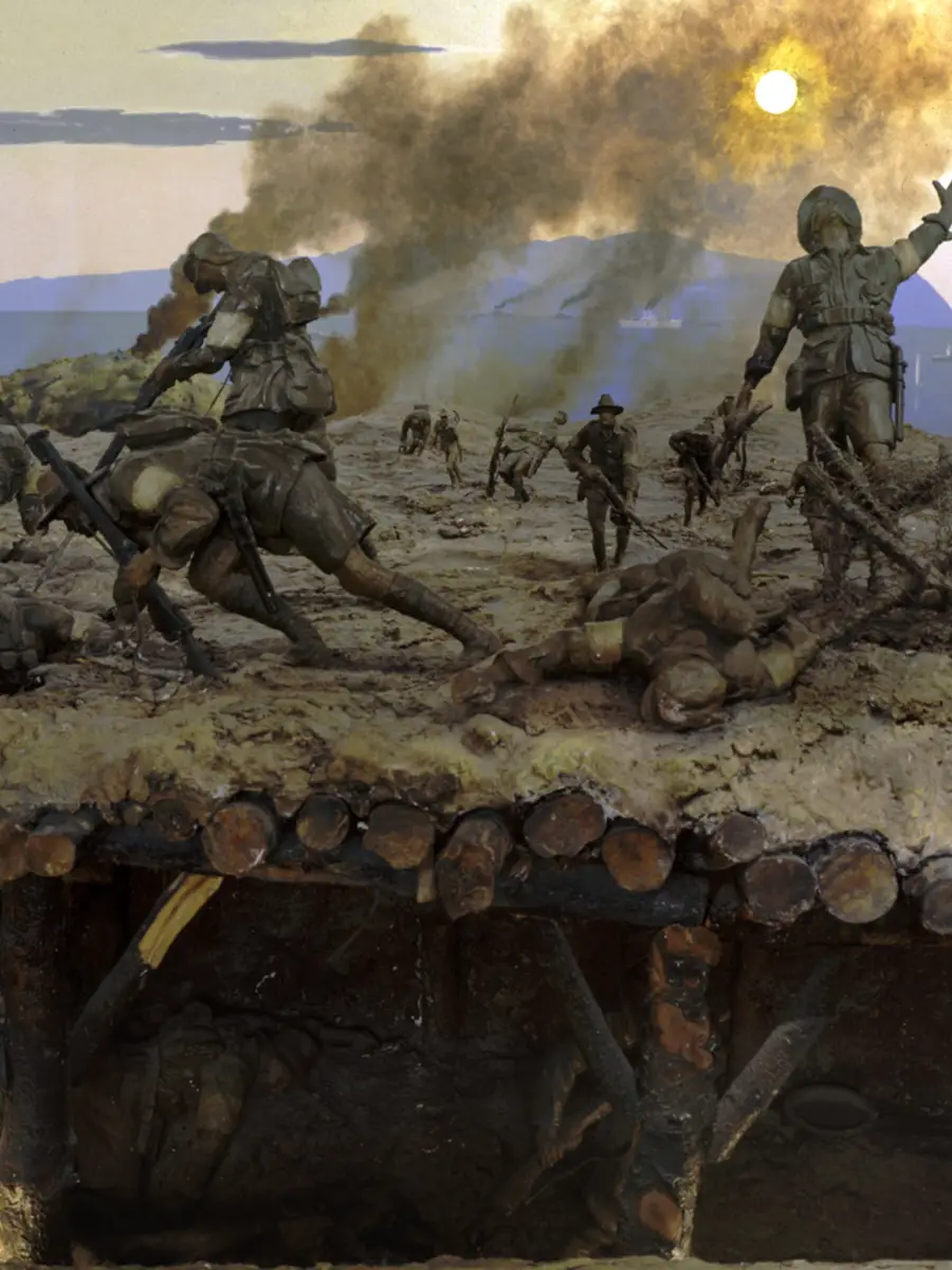 The Lone Pine diorama at the Australian War Memorial, Canberra.