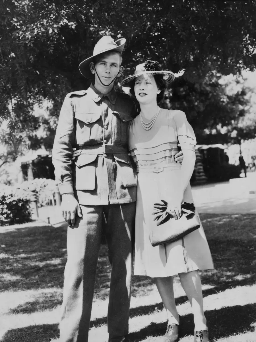 Colin Douglas Simper and his wife Irene on their wedding day
