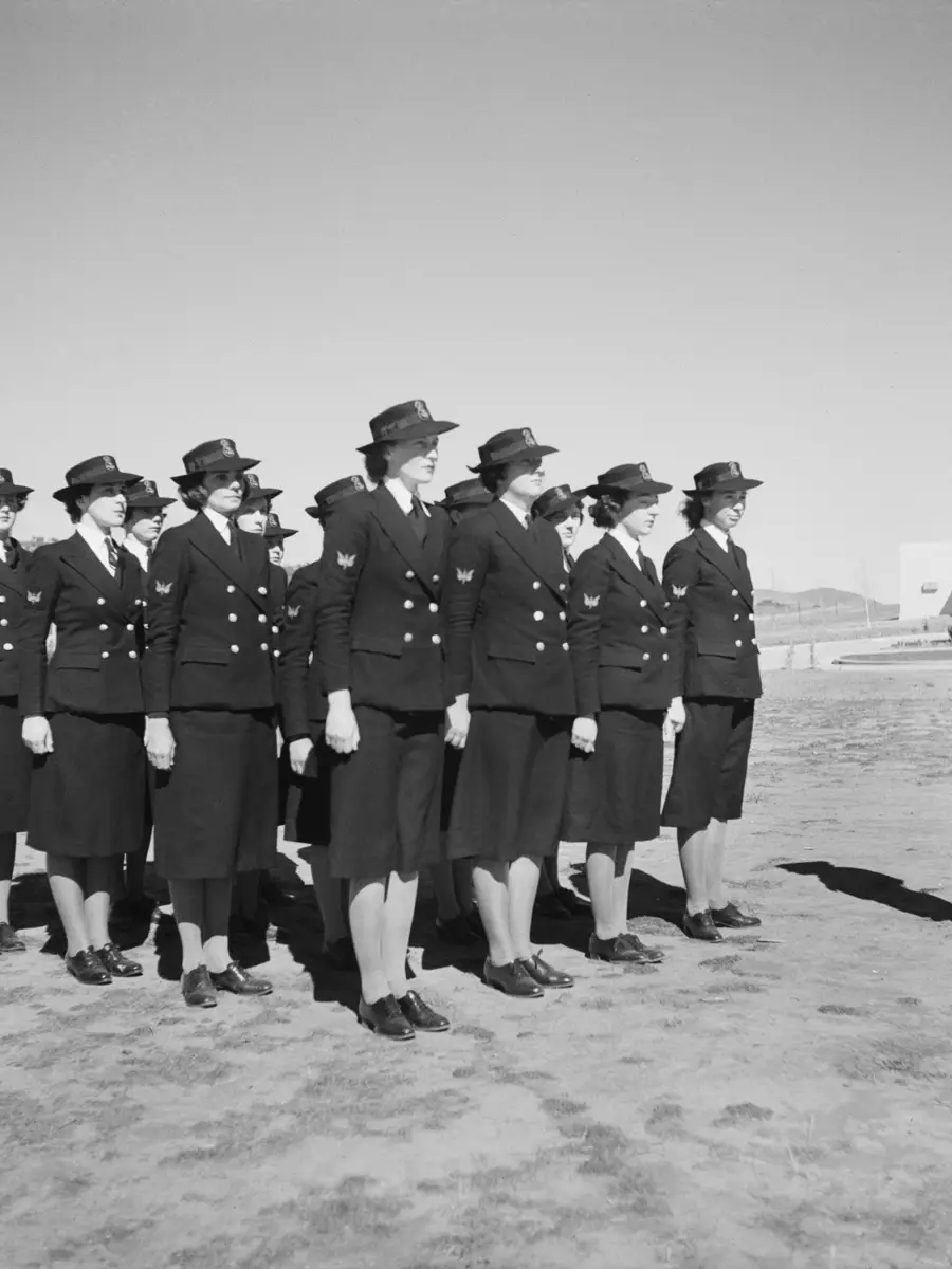 Some of the first 22 WRANS on parade at HMAS Harman, August 1941.