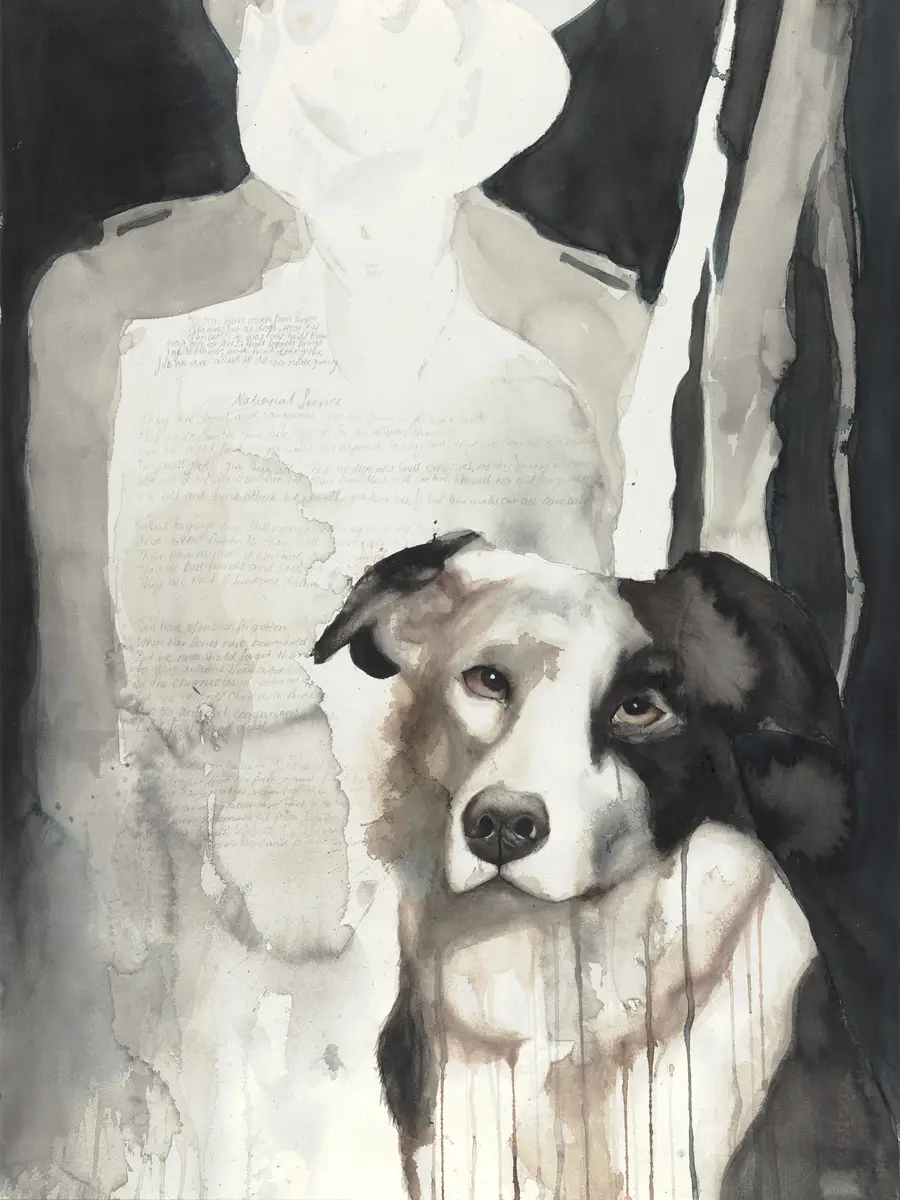 Reflective and grateful - Explosive Detection Dog