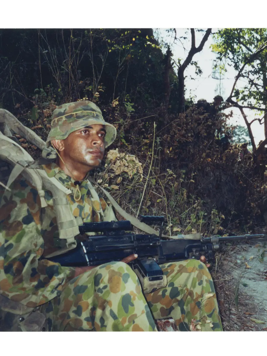 Private Mohammed Abdur Rahman of 6RAR on border patrol as part of Operation Tanager
