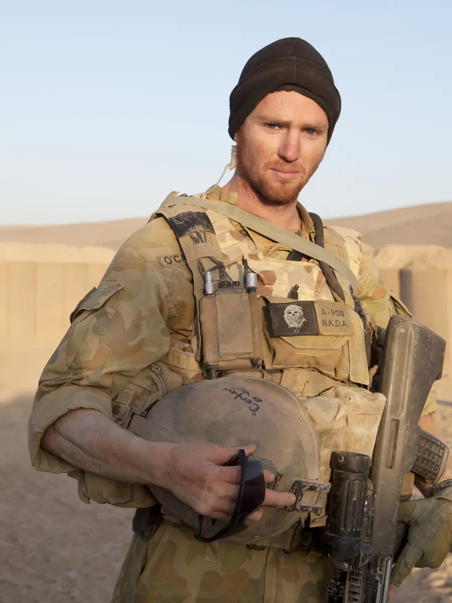 A member of the Australian Operational Mentoring and Liaison Team (OMLT) at Patrol Base (PB) Wali.