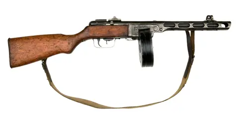The PPSh-41 submachine gun was carried by Harris and his agents. 