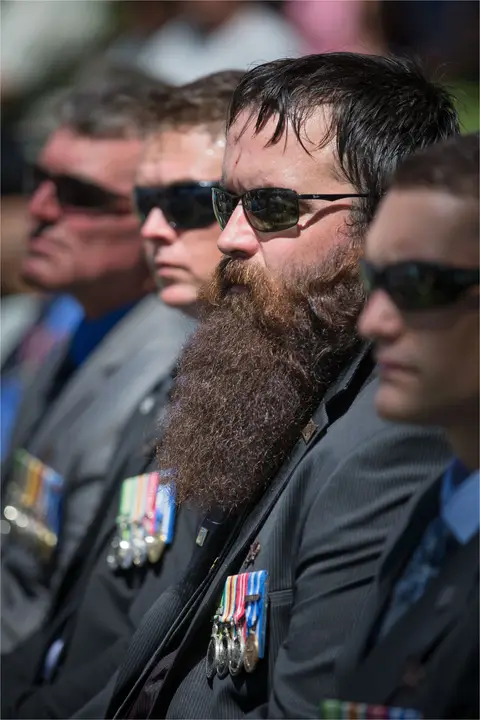 A group of veterans at a memorial service