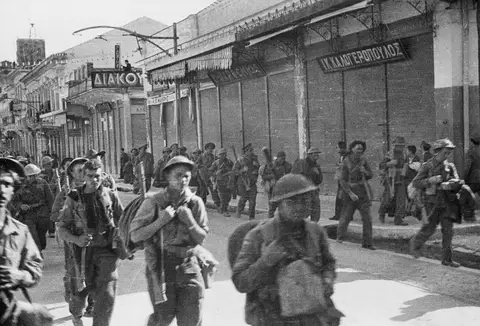Australian troops in Greece