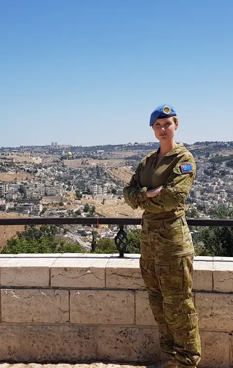  LEUT Miquela Riley, RAN near UNTSO HQ in Jerusalem