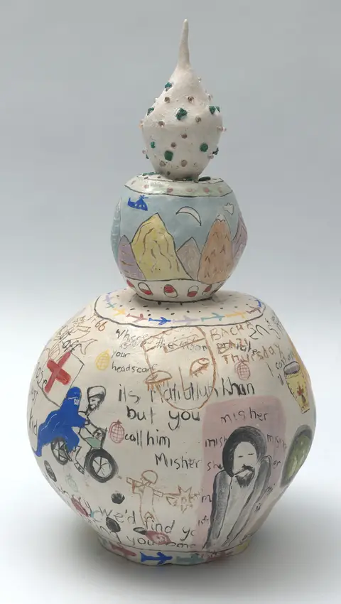 Natalie Duncan, Memory Jug – Afghanistan&nbsp;(10 October 2017, Ceramic, glass, stone, 60 x 34 x 34 cm) AWM2018.1267.1
