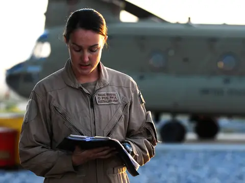 Chinook pilot Captain Naomi Rogusz in Afghanistan 2009