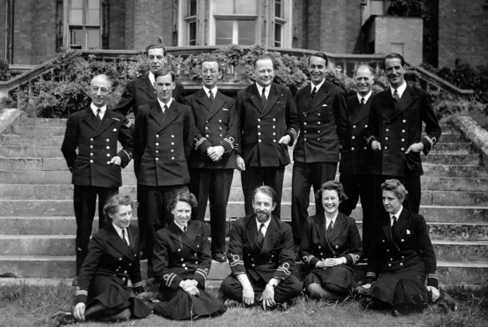 The Naval Intelligence Team outside Latimer House