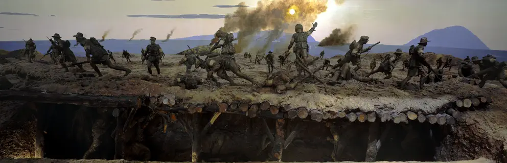 The Lone Pine diorama at the Australian War Memorial, Canberra. 