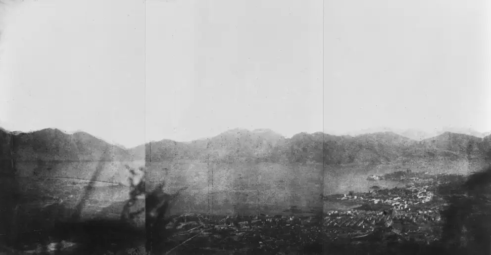 Hong Kong harbour during a British Army Aid Group reconnaissance mission in 1942.