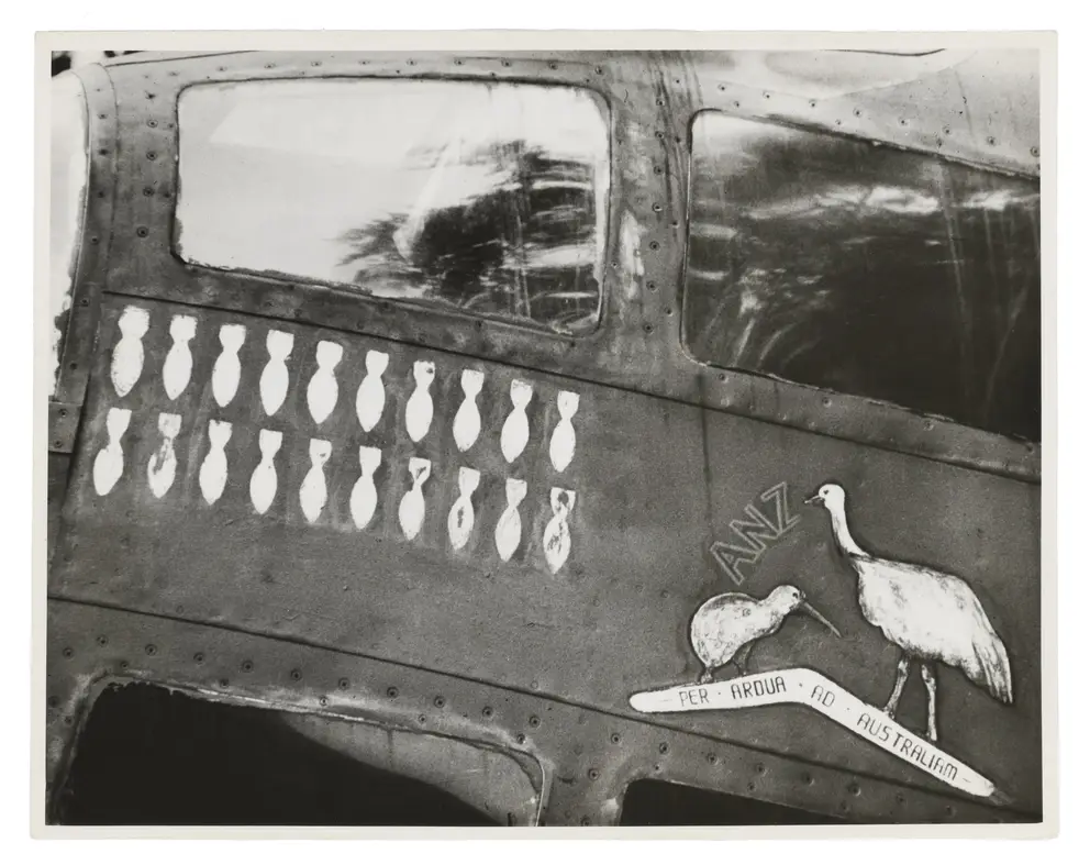 Crest of "F" for Freddie, a Ventura aircraft of no. 464 squadron RAAF of bomber command based at RAF station Methwold.   AWM UK0448