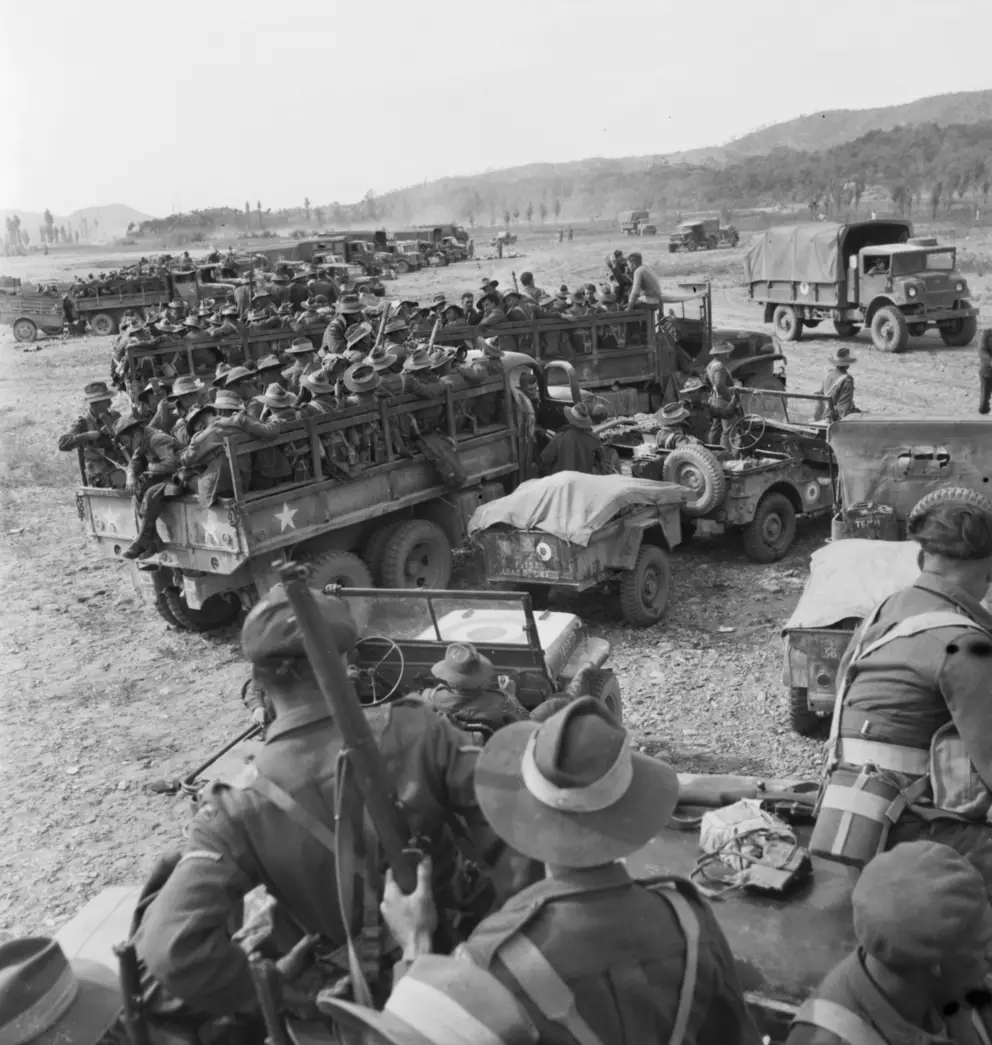12 October 1950. The men of the 3RAR are formed up and ready to cross the 38th parallel into North Korea.