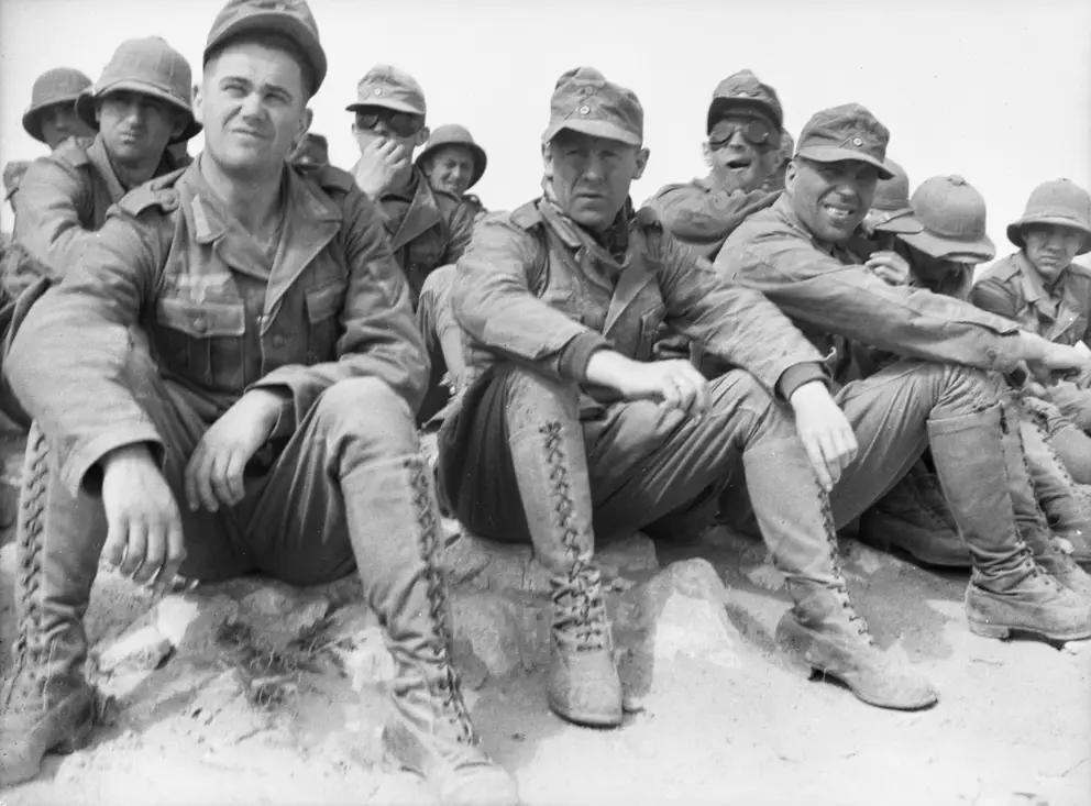 A group of German prisoners, captured during their attack on Australian defences around Tobruk in May 1942