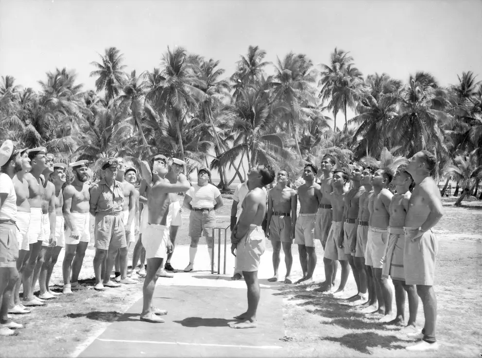 Tarawa played host to a cricket match between the crew of HMAS Diamantina&nbsp;and a team of Gilbert and Ellis Islanders