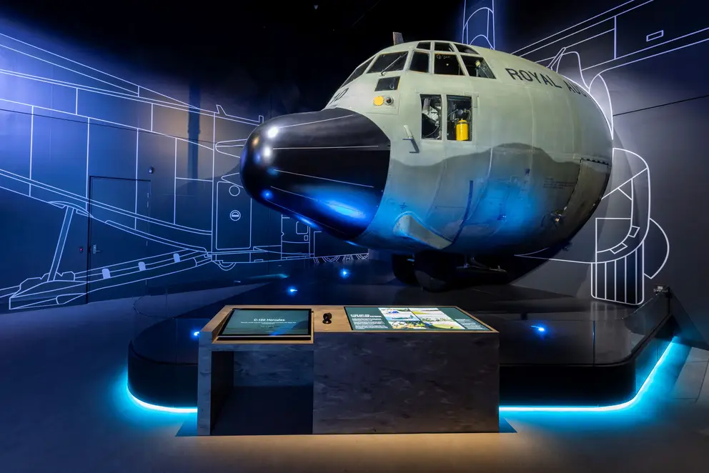 C-130 Hercules cockpit display in the new Anzac Hall.